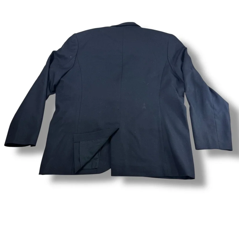 L.L.Bean Navy Blue Sport Coat Blazer Men's 46R 2 Button Classic Fit Dress Jacket